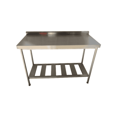 Mesa Lisa de Parede com Prateleira Gradeada