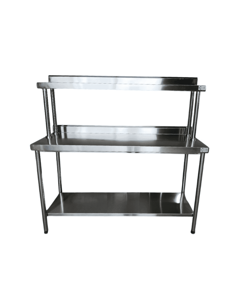 Mesa Lisa com Prateleira Sobreposta