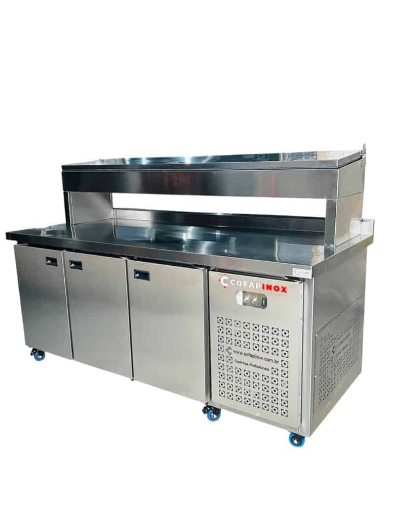 Balcão Condimentadora Refrigerado 3 Portas Cegas